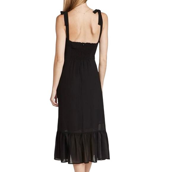 O.P.T Toile de Jouy Black Tie-Shoulder Witchy Whimsigoth Midi Dress - Sz Small - Picture 2 of 9